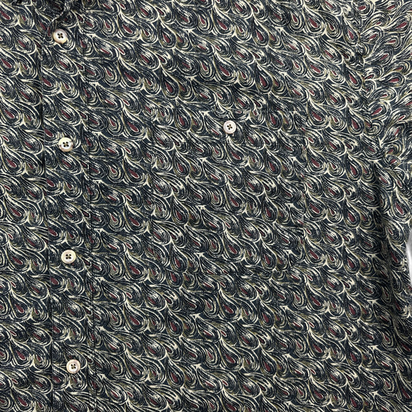 Vintage Enro Shirt Adult LARGE Brown Black Paisley 90s Psychedelic Long Sleeve - Picture 5 of 9